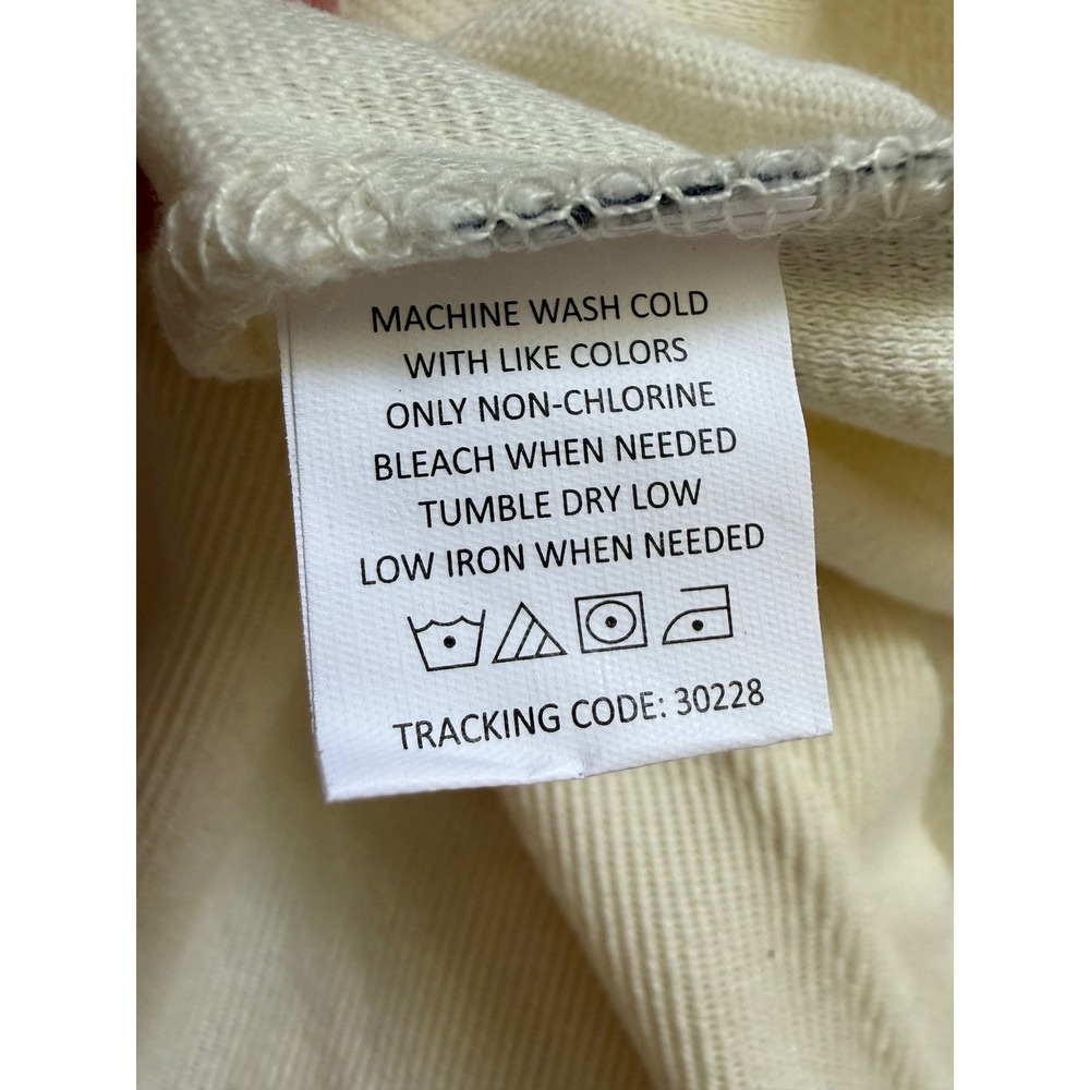 Brooklyn's Best Mens Positive Vibes Embroidered T-Shirt Cream Textured Size M - Picture 9 of 10